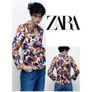 NWT - ZARA Knotted Printed Shirt Size: Small